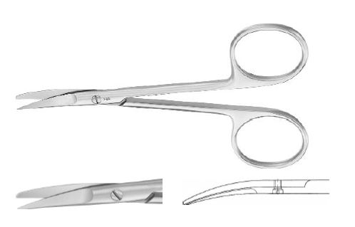 Очні ножиці вигнуті гострі/тупі 110 мм